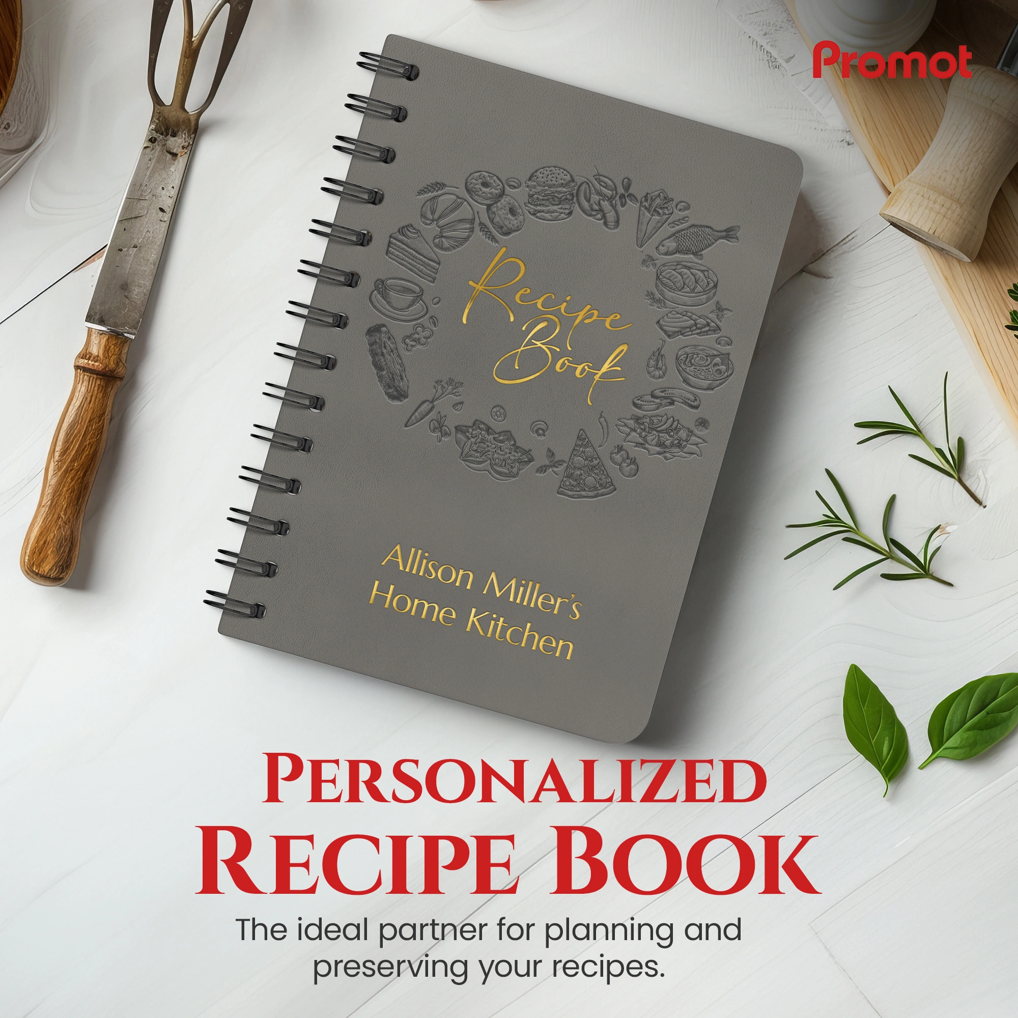 Custom Recipe Book - Grey hover